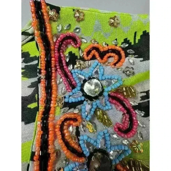 Lucky & Coco Medium Tunic Beach Wear Swim Cover Up Heavily Beaded Embellished - Picture 7 of 13